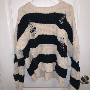 Pol chenille distressed oversized sweater